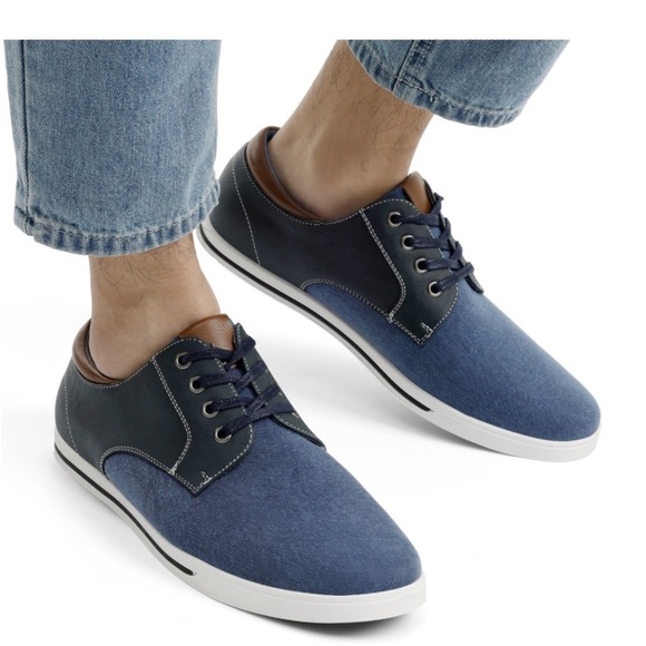 Imperfect men’s oxford inspired denim style shoes Rivera 01 Marc New York size 7 - Picture 1 of 16